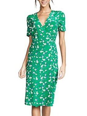Yumi Kim Dress Wrap Midi Silk Floral Wedding Guest Summer Spring Resort XXS